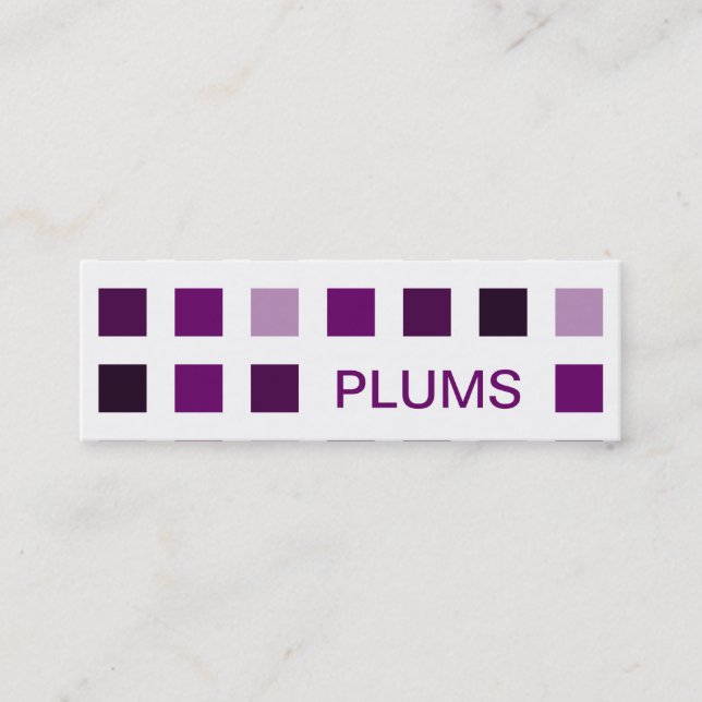 PFLAUMEN (Modquadrate) Mini Visitenkarte (Vorderseite)