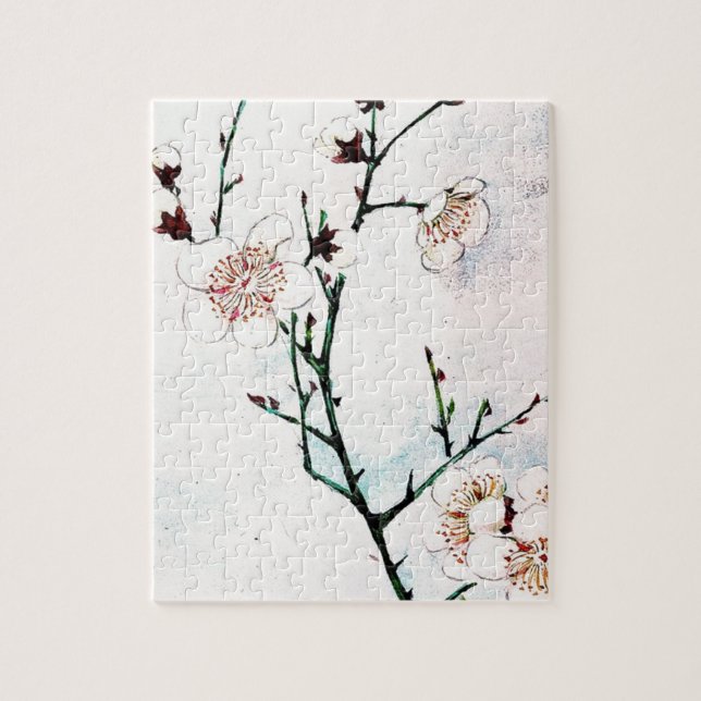 Pflaumen-Niederlassungen mit Blüten Ukiyo-e Asien (Vertikal)