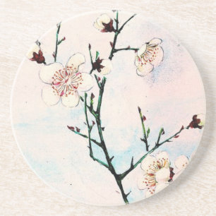 Pflaumen-Niederlassungen mit Blüten Ukiyo-e Asien Getränkeuntersetzer
