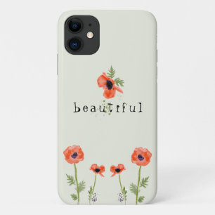 Pflaumen Orangefarbene Aquarellblume mit Namen Case-Mate iPhone Hülle