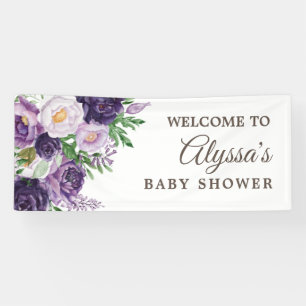Pflaumen-Purple-Grün-Weiße Babyparty Banner