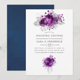 Pflaumen und Polterabend für Wasserfarben Einladung