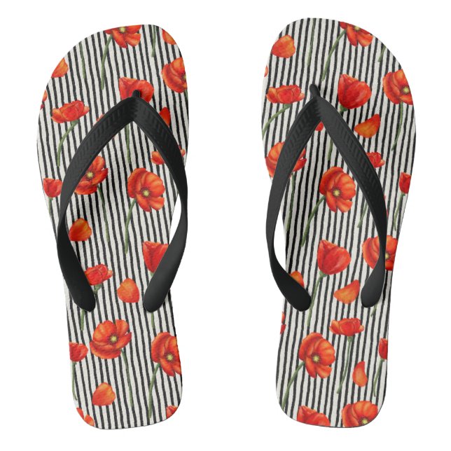 Pflaumen und Streifen Flip Flops (Fußbett)