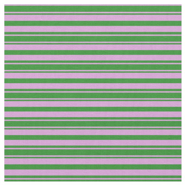 Pflaumen und waldgrüne Linien Stoff (Nahaufnahme)