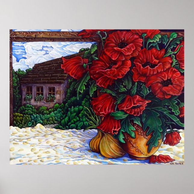 Pflaumen und Zwiebeln Poster (Vorne)