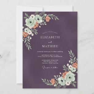 Pflaumen Üppige Natur Hochzeit Einladung