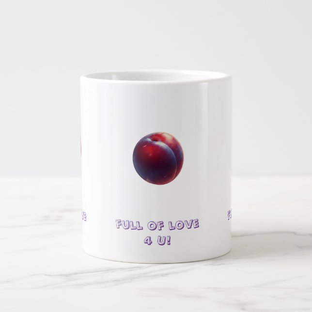 Pflaumen Valentinstage Jumbo-Tasse (Vorderseite)