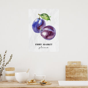 Pflaumen vom Obstmarkt Poster