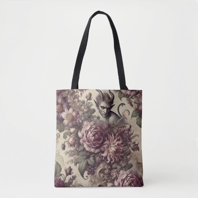 Pflaumenblättern - gotisches Blumendesign Tasche (Vorderseite)