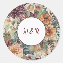 Pflaumenblüten-Hochzeitsaufkleber Runder Aufkleber