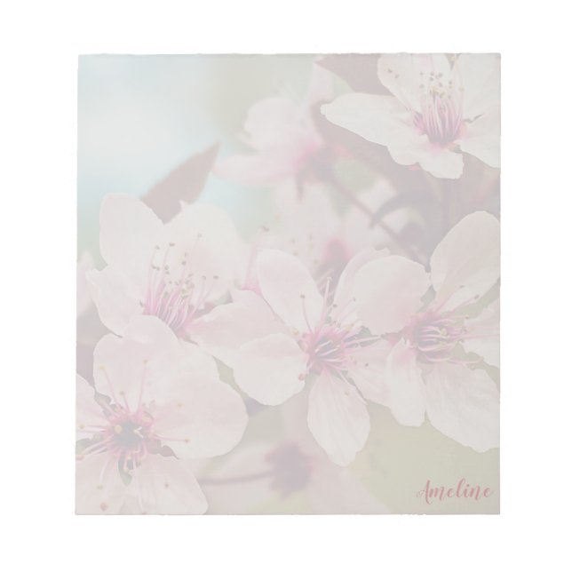 Pflaumenblüten Notizblock (Vorderseite)