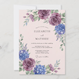 Pflaumenblüten Romantische Üppige Hochzeit Einladung