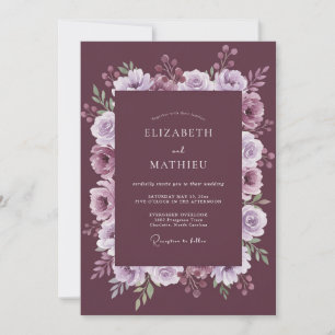 Pflaumenblüten Romantischer Schwung Hochzeit Einladung
