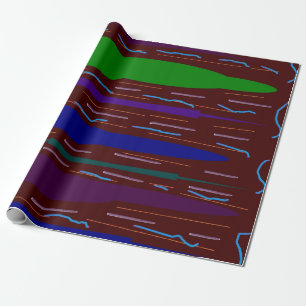 Pflaumenbraun mit Mustern Geschenkpapier