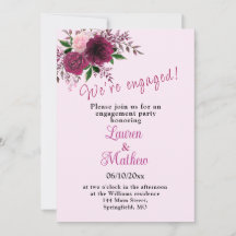 Pflaumenbräuner, rosafarbener, floraler Engagement
