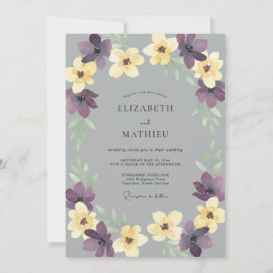Pflaumenbutter-Blüten-Hochzeit Einladung