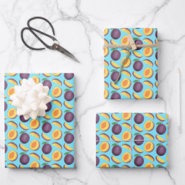 Pflaumenfrucht Geschenkpapier Set