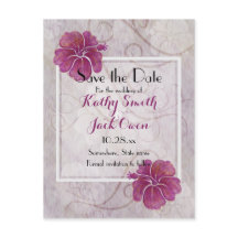 PflaumenHibiskus Save the Date Postkarte