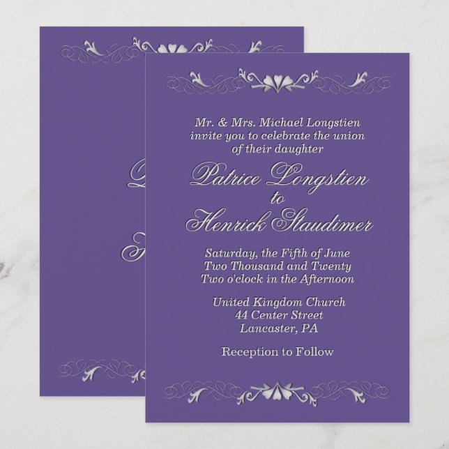 Pflaumenhochzeit Einladung (Vorne/Hinten)