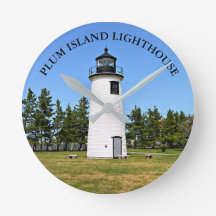 Pflaumeninsel Leuchtturm, Massachusetts Wall Clock