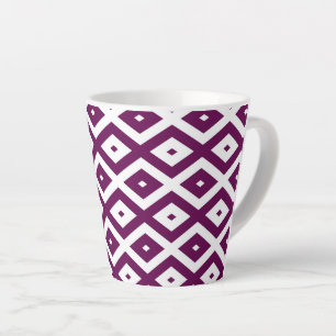 Pflaumenmuster lila und weiß milchtasse