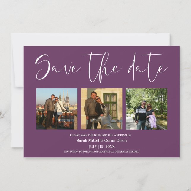 Pflaumenpaare Fotos Hochzeit Das Datum speichern Save The Date (Vorderseite)