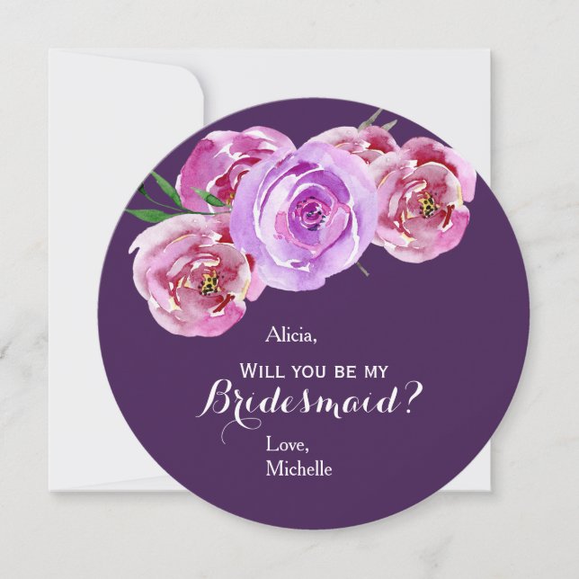 Pflaumenpastellpastellfarben Pink violette Bauern  Einladung (Vorderseite)
