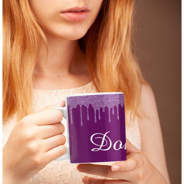 Pflaumenperfektion - Anpassbare Glitzer-Kaffeekoch Kaffeetasse (Mockup 1)