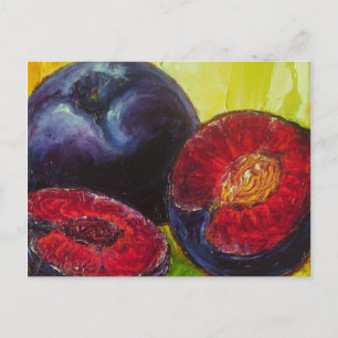 Pflaumenpostkarte Postkarte