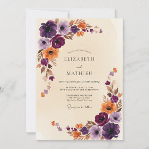 Pflaumenprächtige herbstliche Hochzeit Einladung