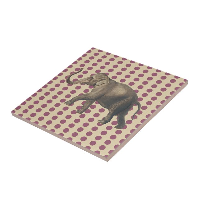 Pflaumenspülung Punkte mit Elefant Fliese (Seite)