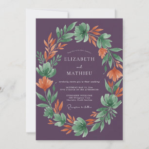 Pflaumenstille Erntehochzeit Einladung