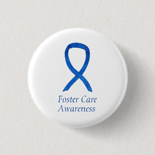 Pflege Blue Awareness Ribbon Custom Button