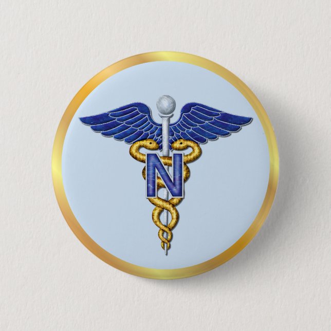 Pflege Caduceus Button (Vorderseite)