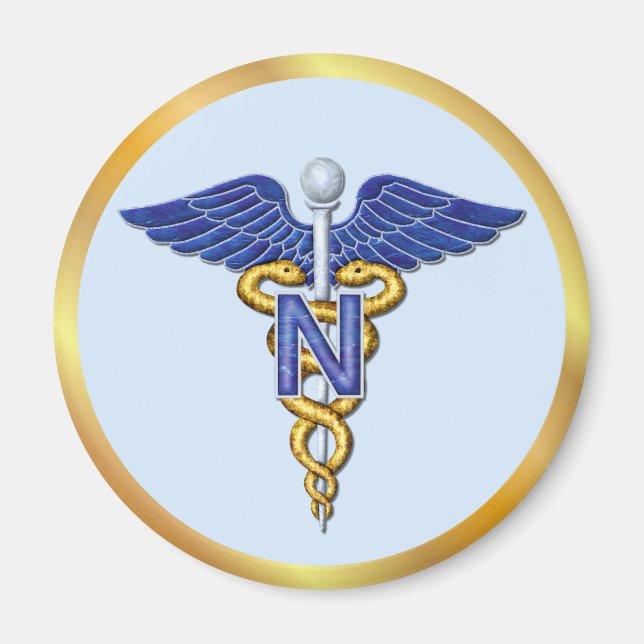 Pflege Caduceus Magnet (Vorne)