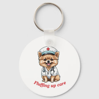Pflege Cartoon mit Spitz Dog Design Schlüsselanhän Schlüsselanhänger