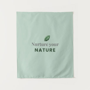 Pflege Deine Natur - Minimales Motivations-Wandtap Wandteppich