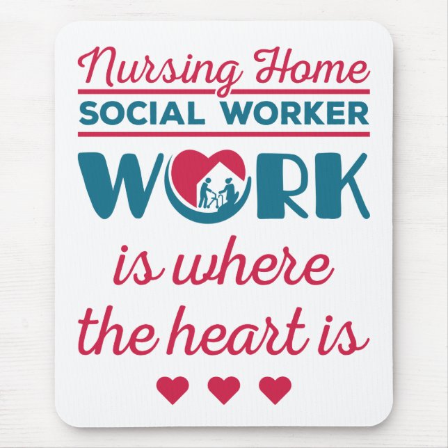 Pflege der Arbeit von Zuhause Sozialarbeitern, wo  Mousepad (Vorne)