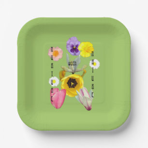Pflege der schönen Naturblumen Pappteller