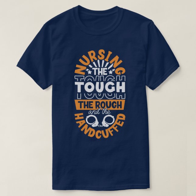 Pflege der Strafschwester in Handschellen T-Shirt (Design vorne)