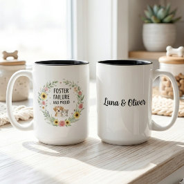 Pflege-Fehler und stolzer floraler Welpen-Kätzchen Zweifarbige Tasse