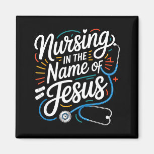 Pflege im Namen Jesu christliche Krankenschwester  Magnet