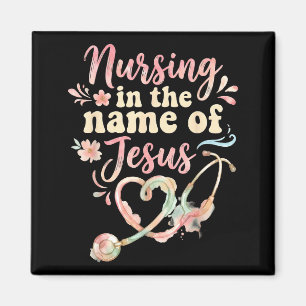 Pflege im Namen Jesu christliche Krankenschwester  Magnet