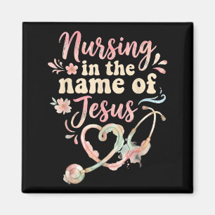 Pflege im Namen Jesu christliche Krankenschwester Magnet