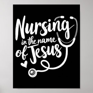 Pflege im Namen Jesu christliche Krankenschwester  Poster