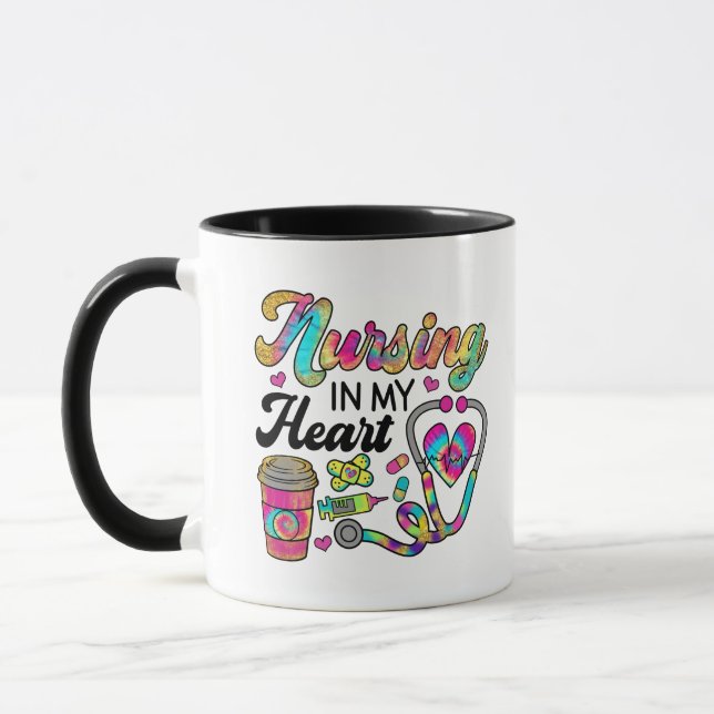 Pflege in meinem Herzen Tasse (Links)