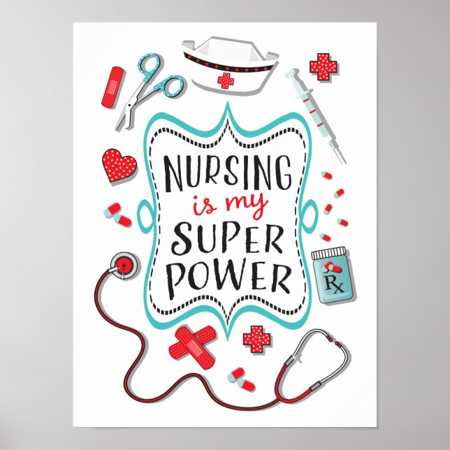 Pflege ist mein Super-Power-Poster-Druck Poster (Vorne)