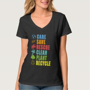 Pflege Retten Rette Säubere Pflanze Recycel Welt T-Shirt