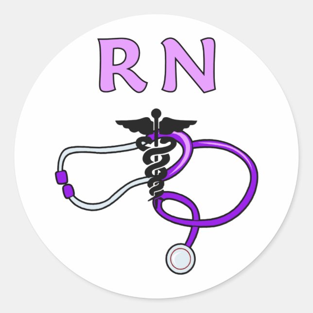 Pflege RN Stethoscope Runder Aufkleber (Vorderseite)