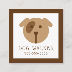 Pflege von Haustieren Dog Walker Quadratische Visitenkarte